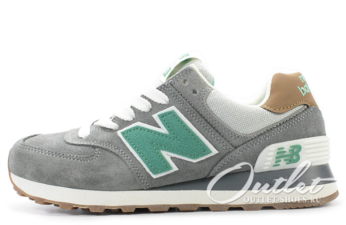 Кроссовки New Balance 574 Grey Mint Brown  серые