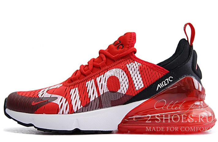 Кроссовки Nike Air Max 270 Supreme Red  красные