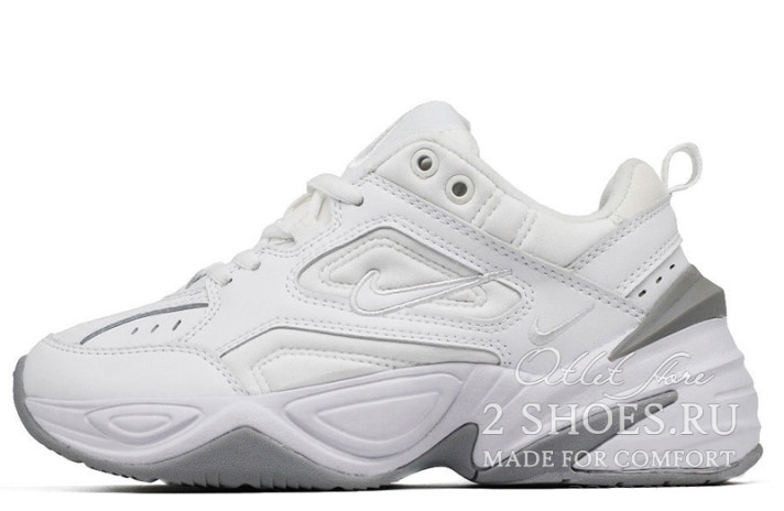 Кроссовки Nike M2K Tekno White Pure Platinum AO3108-100 белые, кожаные
