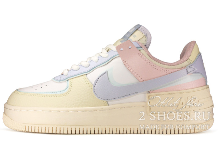 Кроссовки Nike Air Force 1 Low Shadow Glacier Blue CI0919-106 разноцветные, кожаные