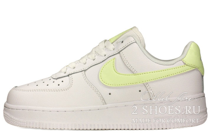 Кроссовки Nike Air Force 1 Low Barely Volt 315115-155 белые, кожаные