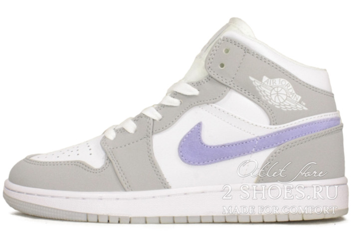 Кроссовки Nike Air Jordan 1 Mid Wolf Grey Aluminum BQ6472-105 серые