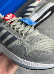 Кроссовки Adidas ZX 500 RM Grey Four Scarlet живое фото 3