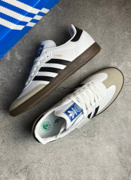 Кроссовки Adidas Samba OG Cloud White Black живое фото 2