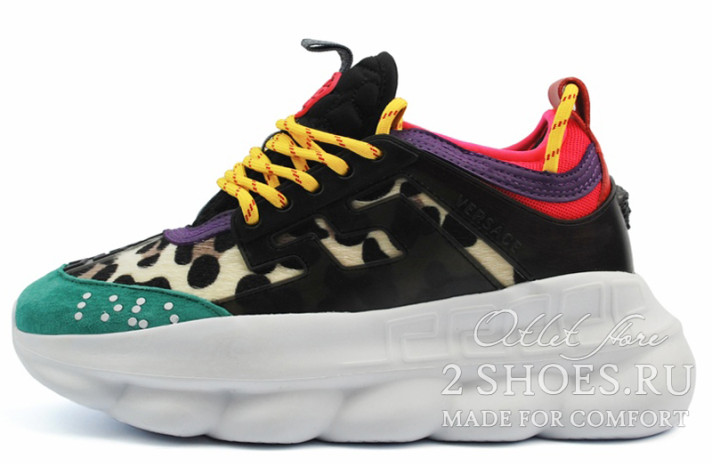 Кроссовки Versace Chain Reaction 2 Leopard Multicolor  разноцветные